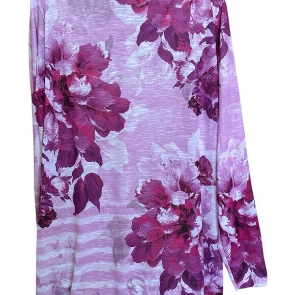 NWOT Time and Tru Purple Relaxed Blouse with Floral Print XXL - Picture 3 of 5